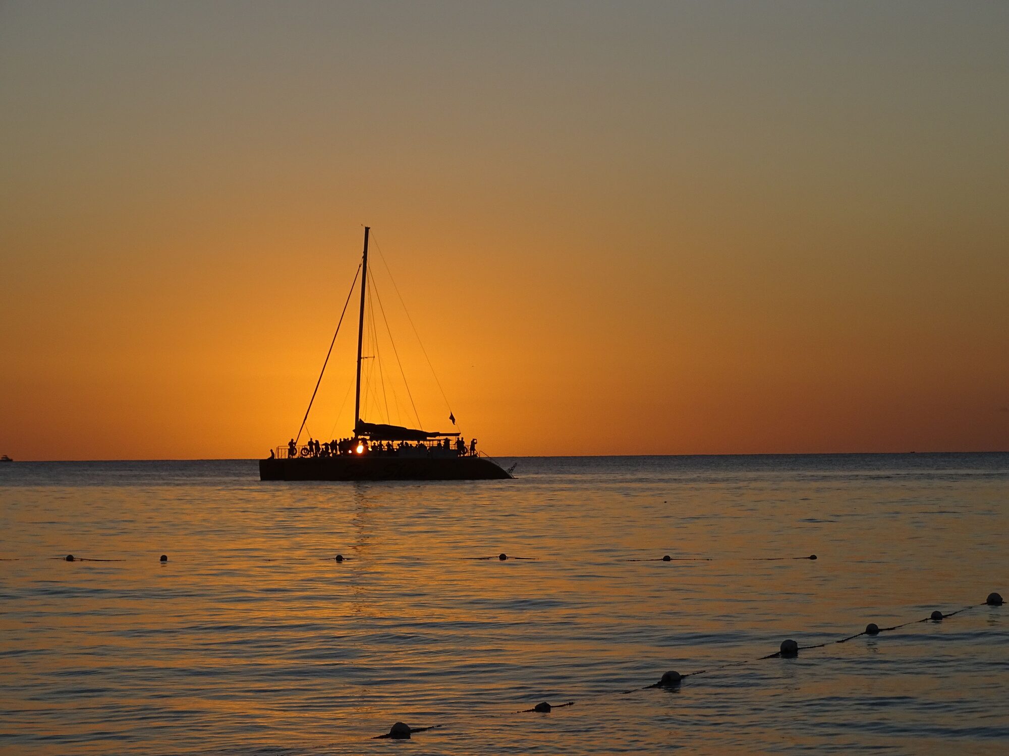 Evening sunset over the coast at Negril, Jamaica